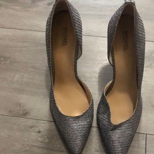 Michael Kors size 9 sparkling silver heels
